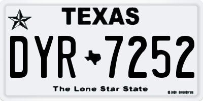 TX license plate DYR7252