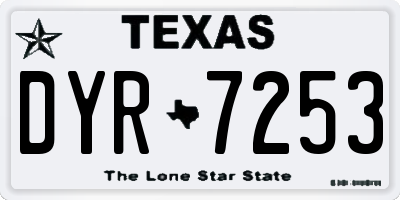 TX license plate DYR7253