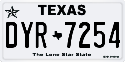 TX license plate DYR7254