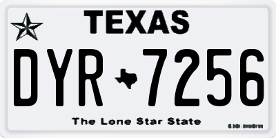 TX license plate DYR7256