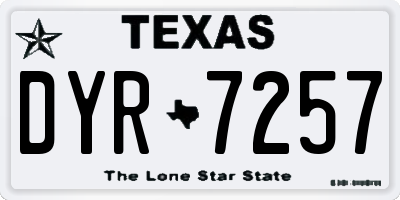TX license plate DYR7257