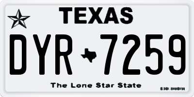 TX license plate DYR7259