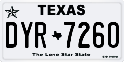 TX license plate DYR7260