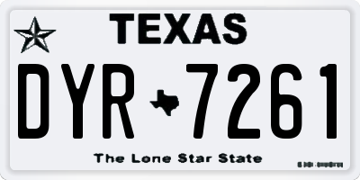 TX license plate DYR7261