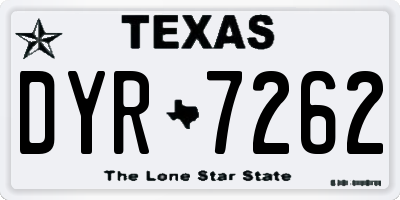 TX license plate DYR7262