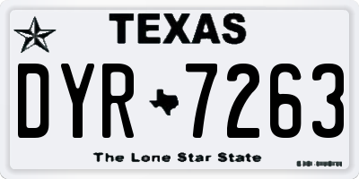 TX license plate DYR7263
