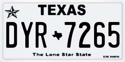 TX license plate DYR7265