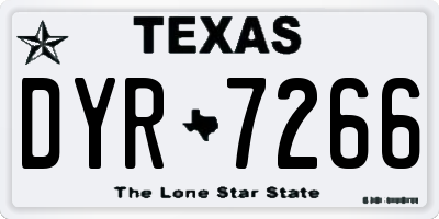 TX license plate DYR7266