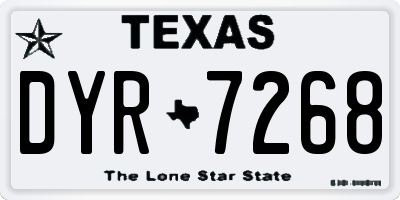 TX license plate DYR7268