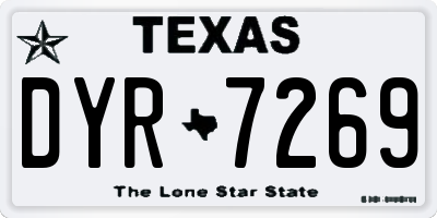 TX license plate DYR7269