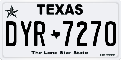 TX license plate DYR7270