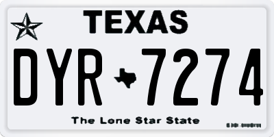 TX license plate DYR7274