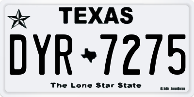 TX license plate DYR7275