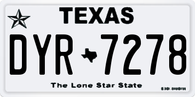 TX license plate DYR7278