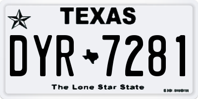 TX license plate DYR7281