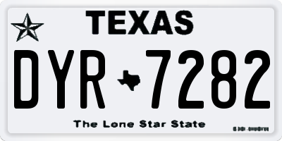 TX license plate DYR7282