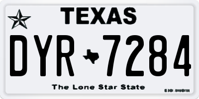 TX license plate DYR7284