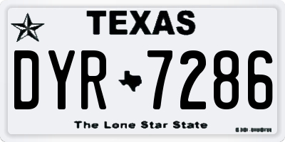 TX license plate DYR7286