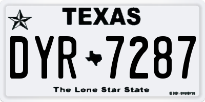 TX license plate DYR7287
