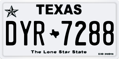 TX license plate DYR7288