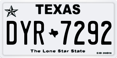 TX license plate DYR7292