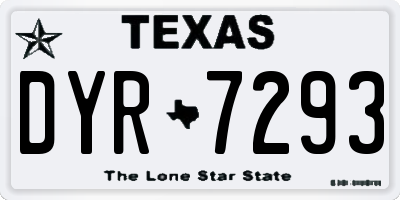 TX license plate DYR7293