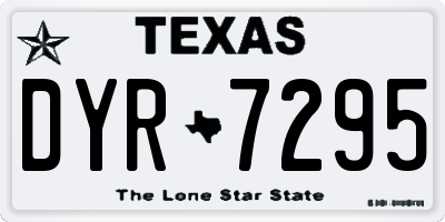 TX license plate DYR7295