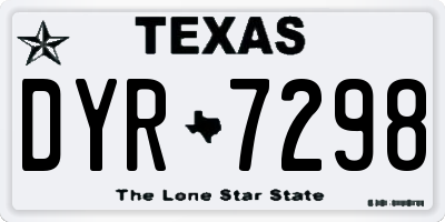 TX license plate DYR7298