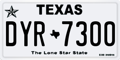 TX license plate DYR7300