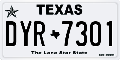 TX license plate DYR7301