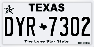 TX license plate DYR7302