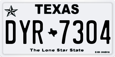 TX license plate DYR7304