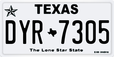 TX license plate DYR7305