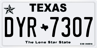 TX license plate DYR7307