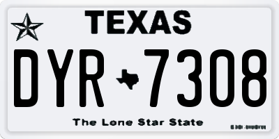 TX license plate DYR7308