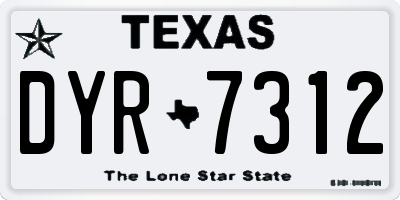 TX license plate DYR7312