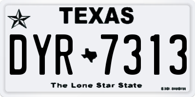 TX license plate DYR7313