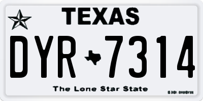 TX license plate DYR7314