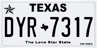 TX license plate DYR7317