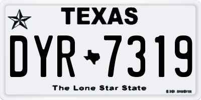 TX license plate DYR7319