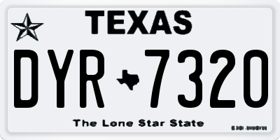 TX license plate DYR7320