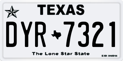 TX license plate DYR7321