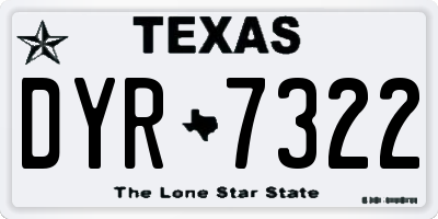TX license plate DYR7322