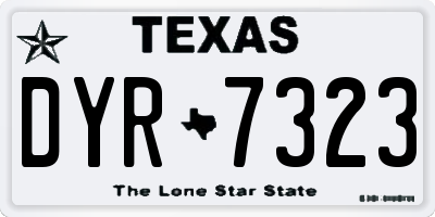 TX license plate DYR7323
