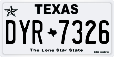 TX license plate DYR7326