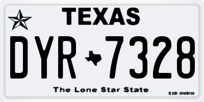 TX license plate DYR7328