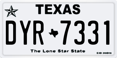 TX license plate DYR7331