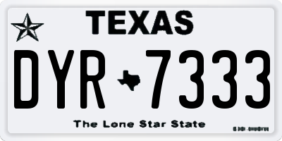 TX license plate DYR7333