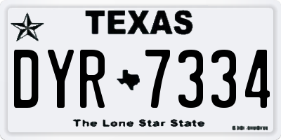 TX license plate DYR7334