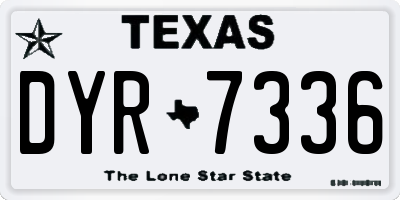 TX license plate DYR7336
